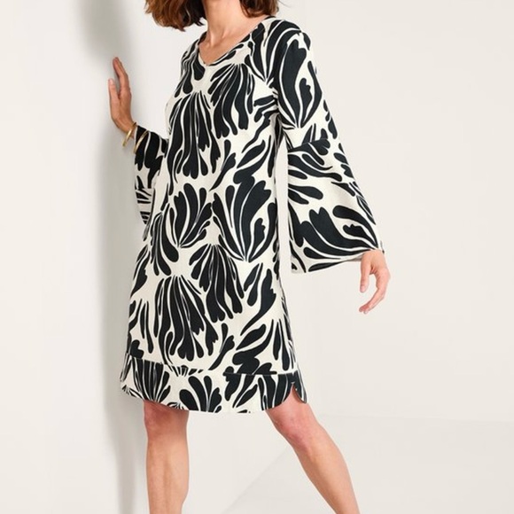 Soft Surroundings Seaweed Blue and White Milano Linen Dress. NWT - Picture 2 of 10